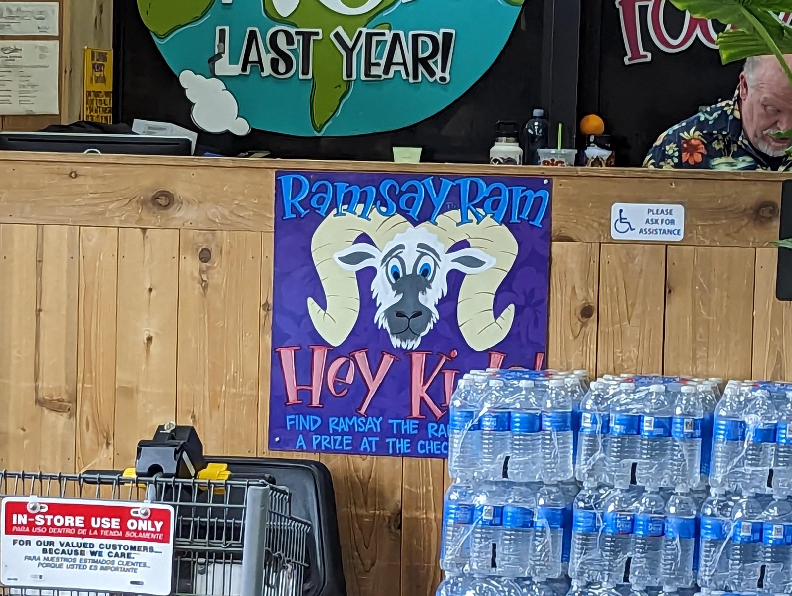 Ramsay the Ram at Trader Joe's Fort Collins, CO