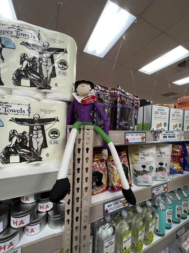 Willie the Colonial figure at Trader Joe's Williamsburg, VA