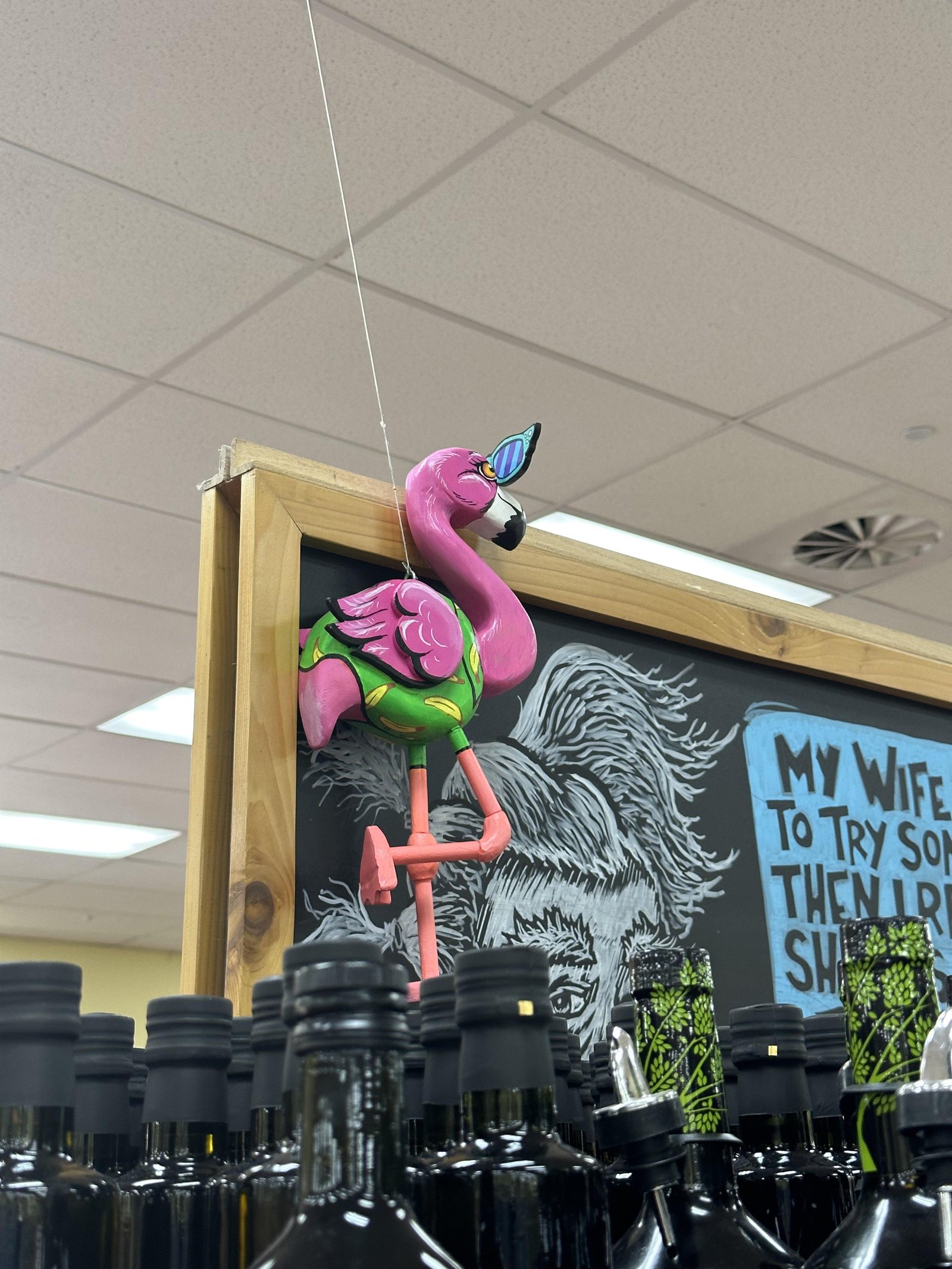 Flo the Flamingo at Trader Joe's Madison, WI
