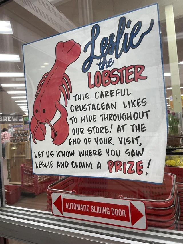 Leslie the Lobster at Trader Joe's Portsmouth, NH