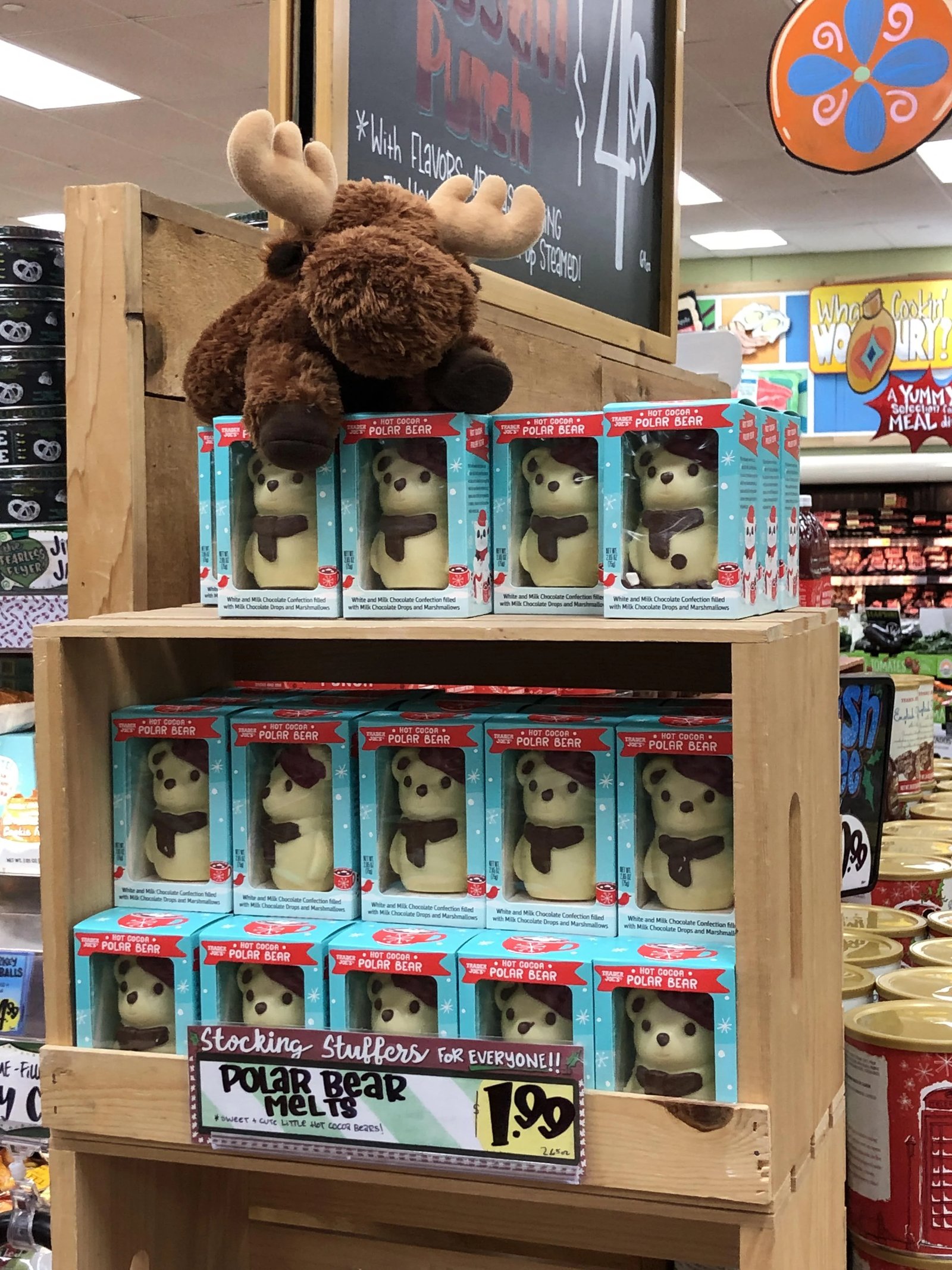 Maevis and Marvin the Moose (x2) at Trader Joe's Woodbury, MN