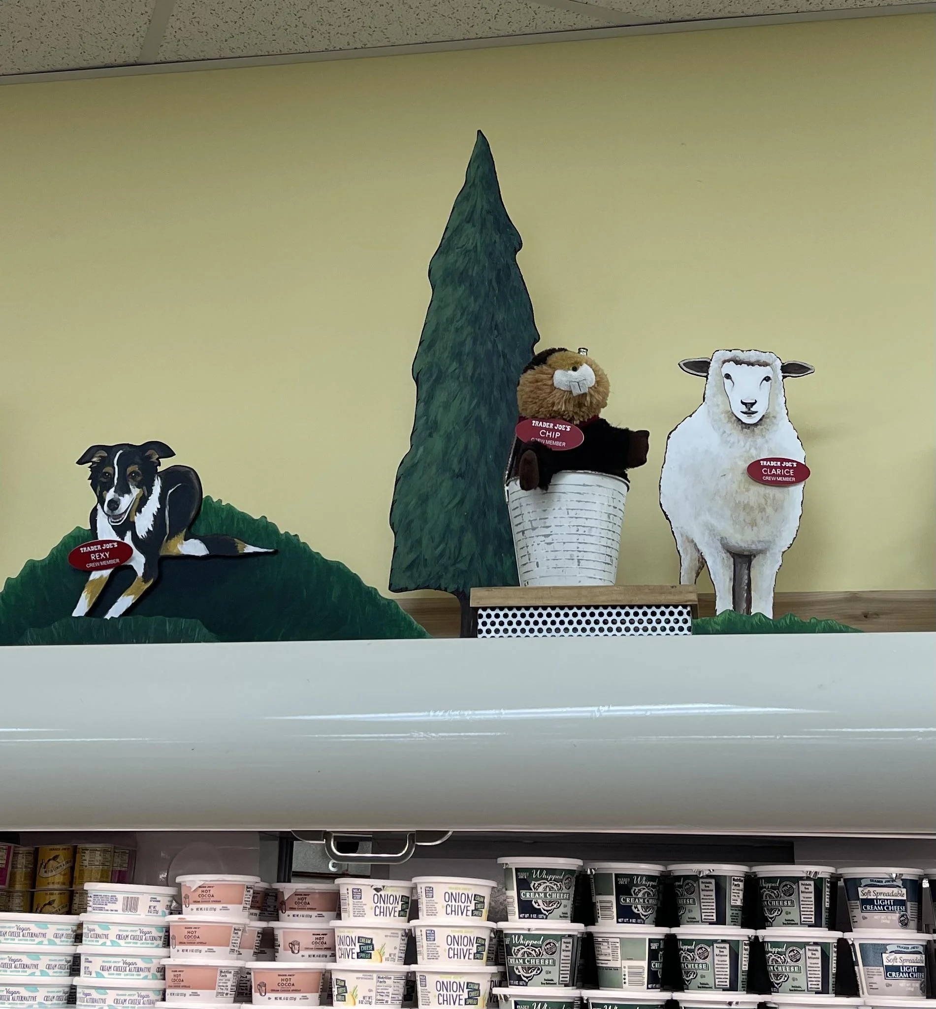 Rexy, Chip and Clarice the Dog, Chipmunk & Sheep at Trader Joe's Beaverton, OR