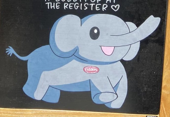 Titan the Elephant at Trader Joe's Brea, CA
